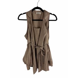 Boutique tan wrap blouse - size m